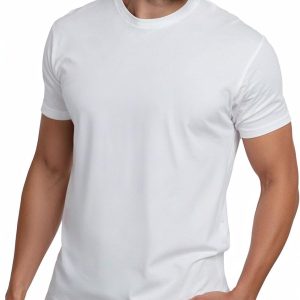 Men's T-Shirts Soft Cotton Blend Crew Neck Tee S - 4XL Athletic Fit Plain &  Basic T-Shirt for Men