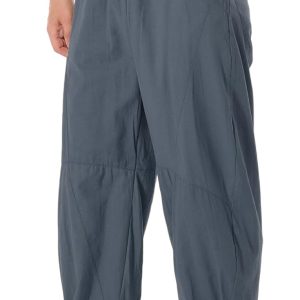 Men's Linen Cotton Loose Fit Casual Lightweight Elastic Waist Summer Beach Pants