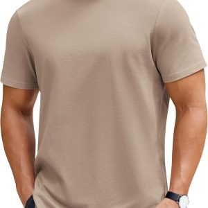 Mens T-Shirts 100% Cotton Premium Short Sleeve Shirt Crew Neck Basic Tshirt